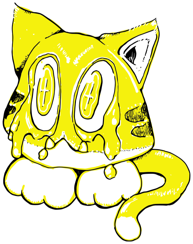 "goomba cat", 2022 | acrylic markers