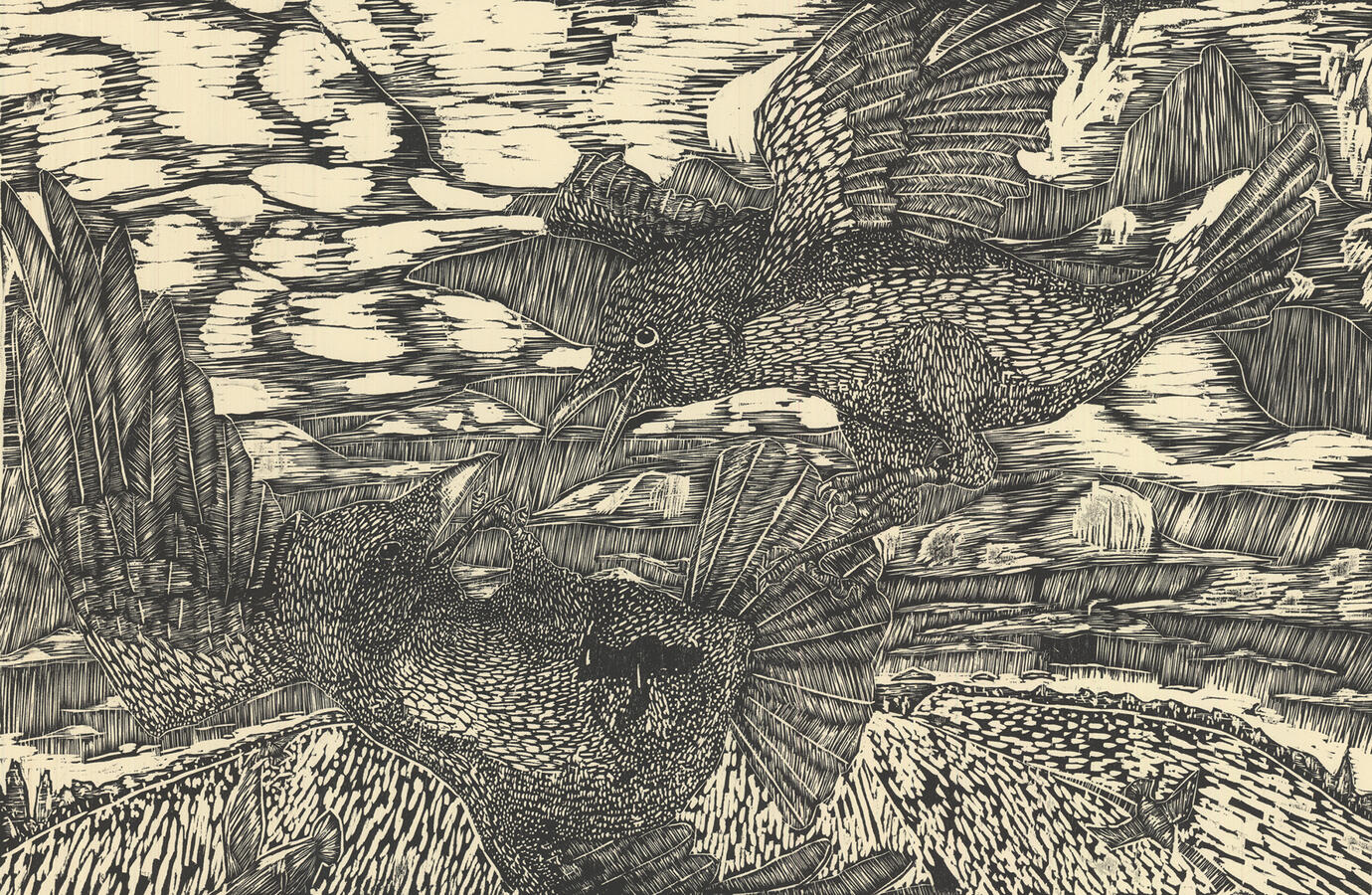 "differential", 2013 | woodcut